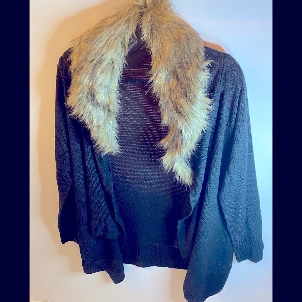🛍Dennis By Dennis basso knit fur sweater size :Small